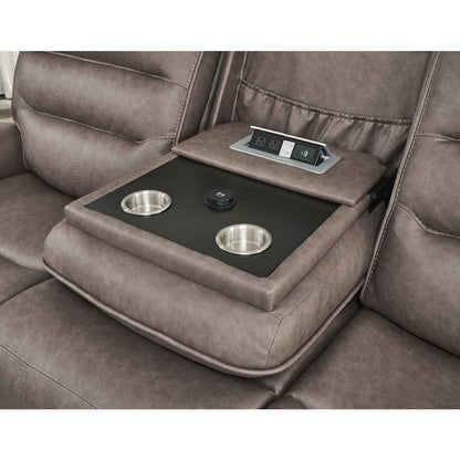 Lawson Sydney Brunette Zero Gravity Triple Power Reclining Sofa with Drop