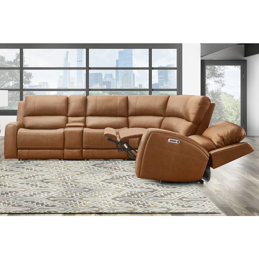 Belmont Lyric Caramel 6 Piece Zero Gravity Power Reclining Sectional with
