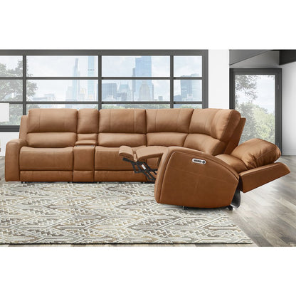 Belmont Lyric Caramel 6 Piece Zero Gravity Power Reclining Sectional with