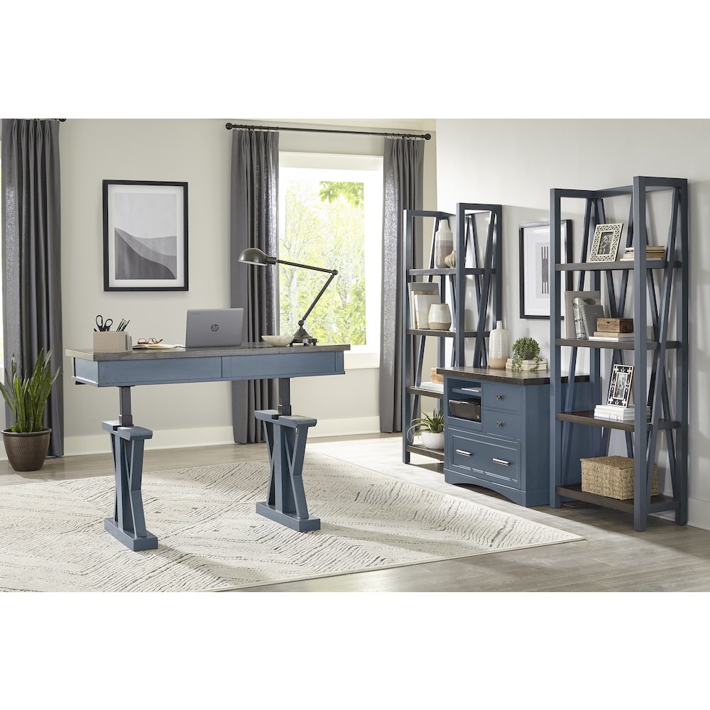 Modern - Denim Etagere Bookcase