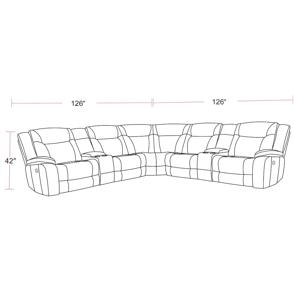 Desert Taupe 7 Piece Modular Reclining Sectional and Entertainment Console
