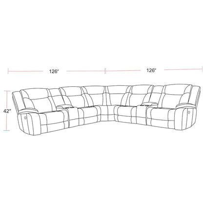 Desert Taupe 7 Piece Modular Reclining Sectional and Entertainment Console