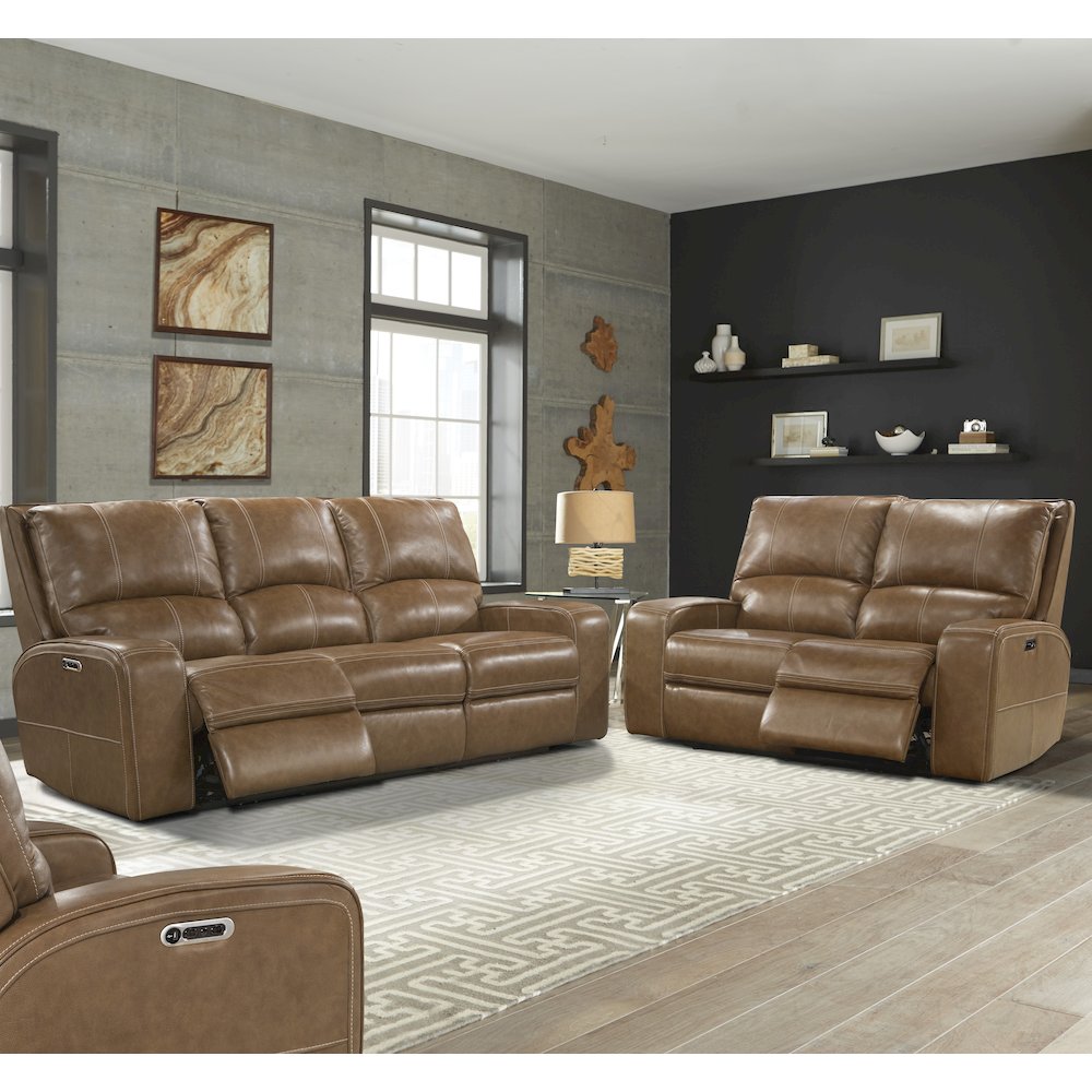 Swift - Bourbon Power Reclining Sofa and Loveseat