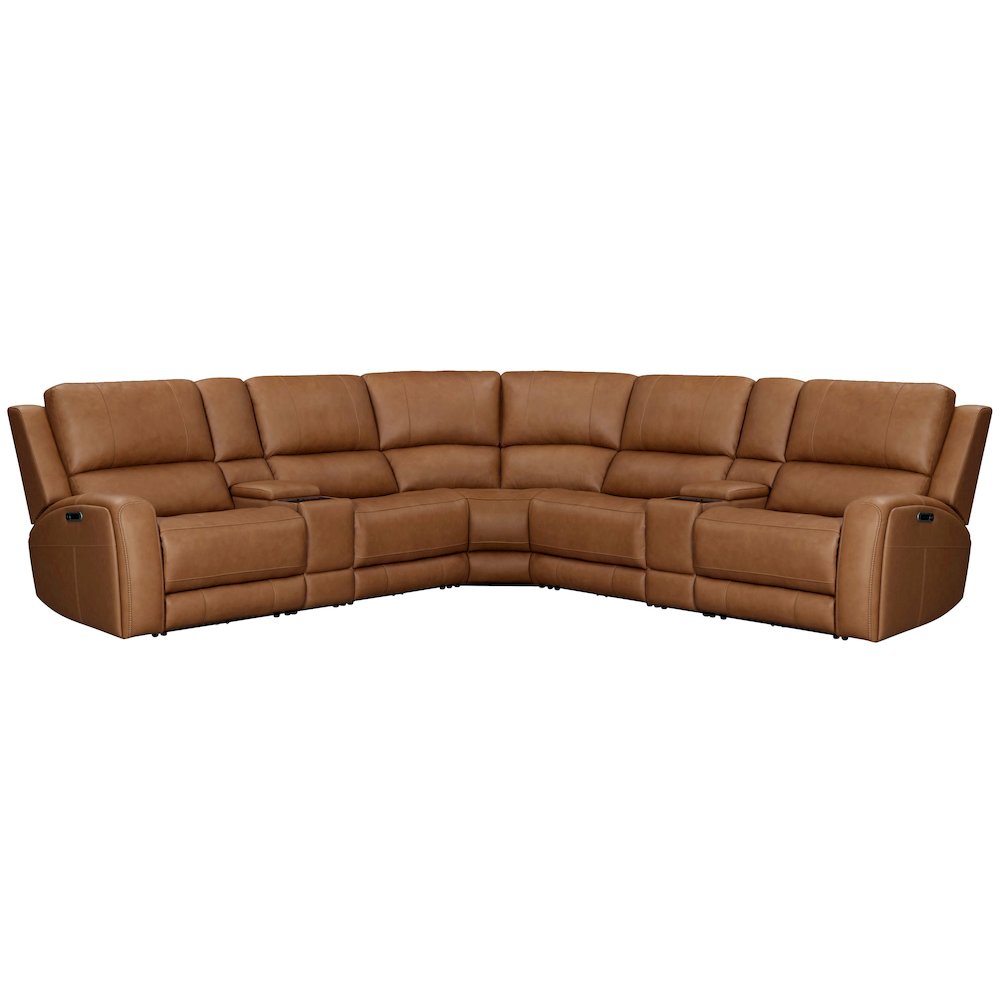Belmont Lyric Caramel 7 Piece Zero Gravity Power Reclining Sectional with