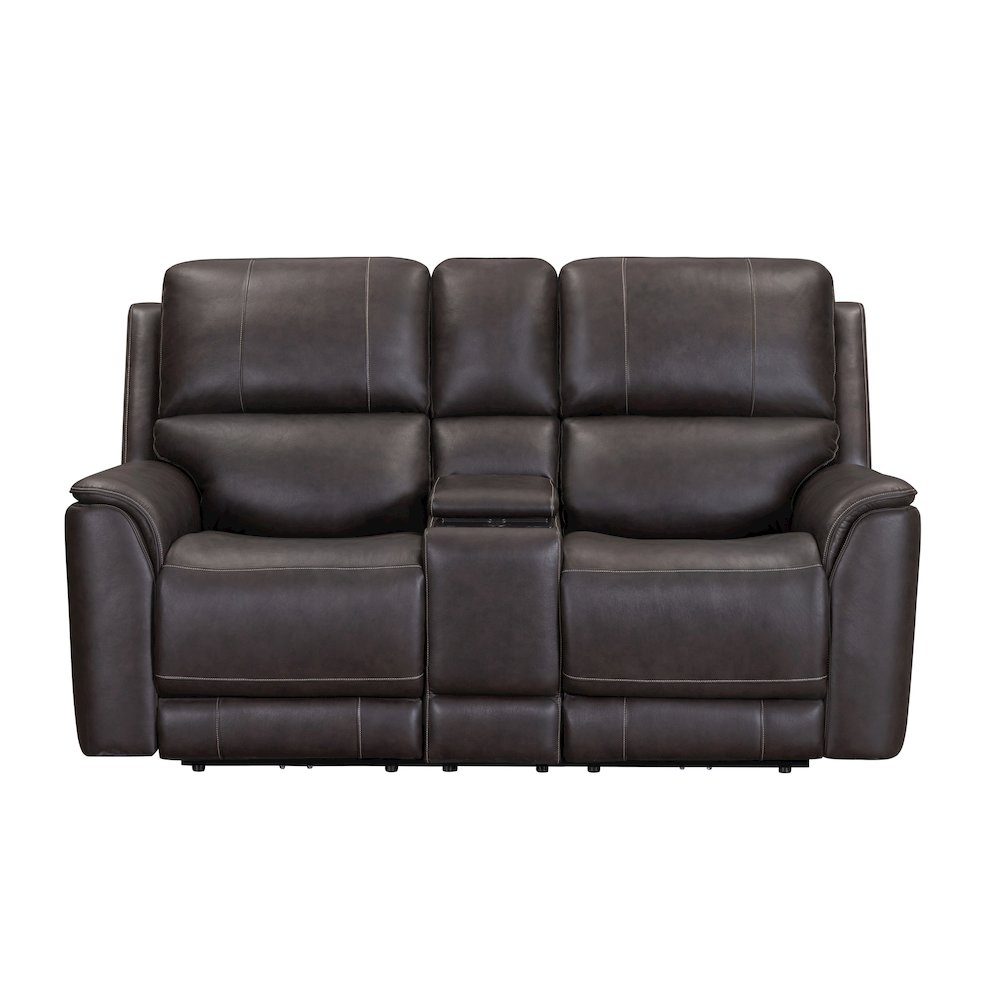 Easton Steamboat Brown Zero Gravity Power Reclining Tilt Console Loveseat P3