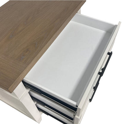 Modern Bedroom 3 Drawer Nightstand with Charging Station