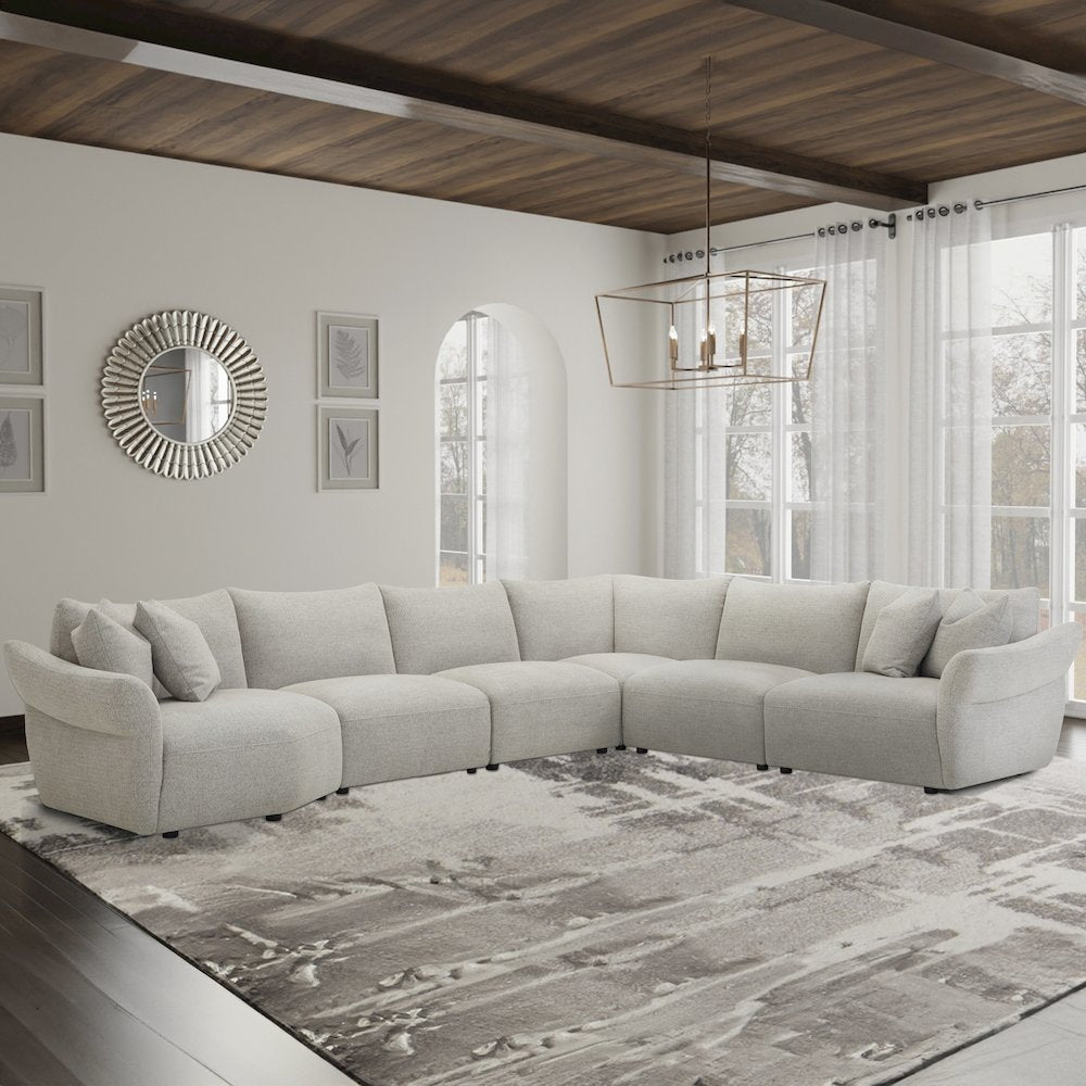 Playful - Canes Cobblestone 6 Piece Modular Sectional