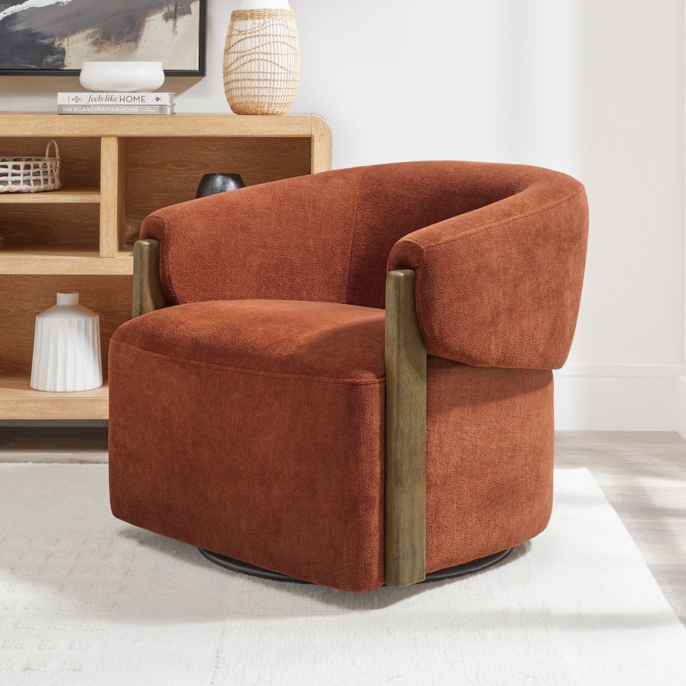 Finley - Island Rust Swivel Accent Chair Two Pack