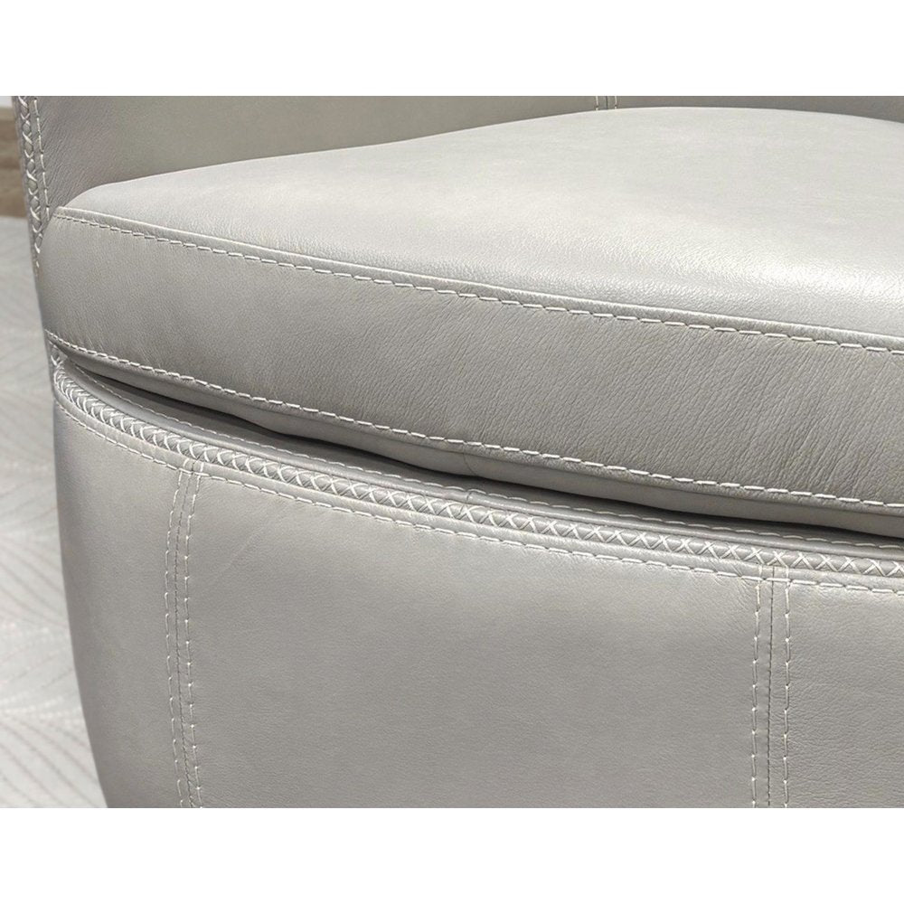 Barolo - Steamboat Ice 100% Italian Leather Swivel Club Chair Two Pack
