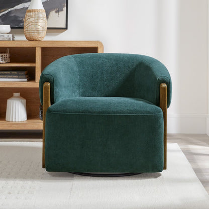 Finley - Island Teal Swivel Accent Chair Two Pack