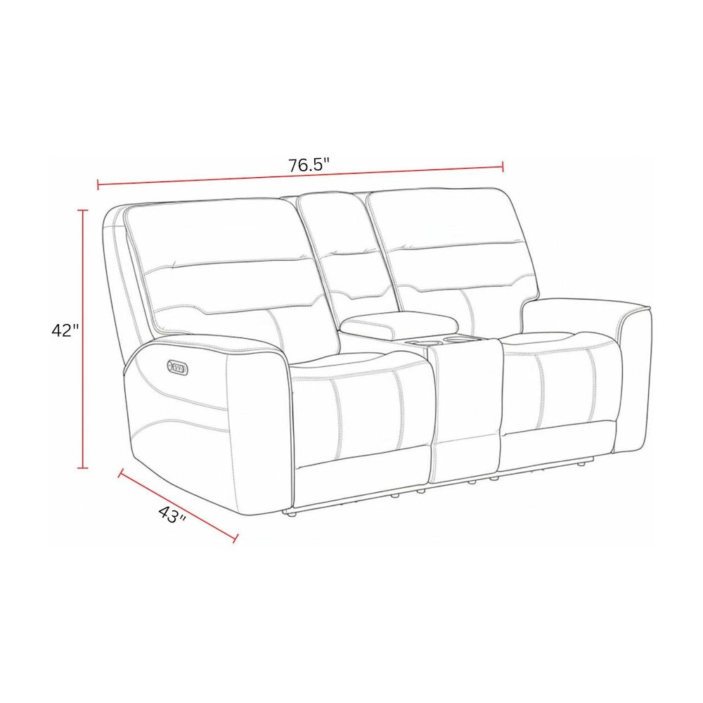 Lawson Sydney Brunette Power Zero Gravity Tilt Console Loveseat P2