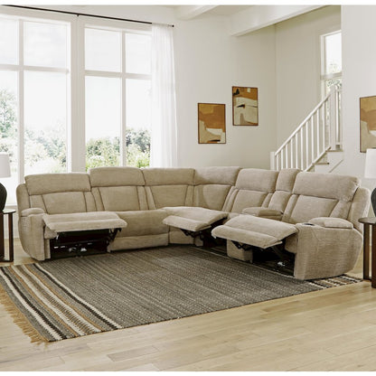 6 Piece Modular Power Reclining Sectional with Power Adjustable Headrests