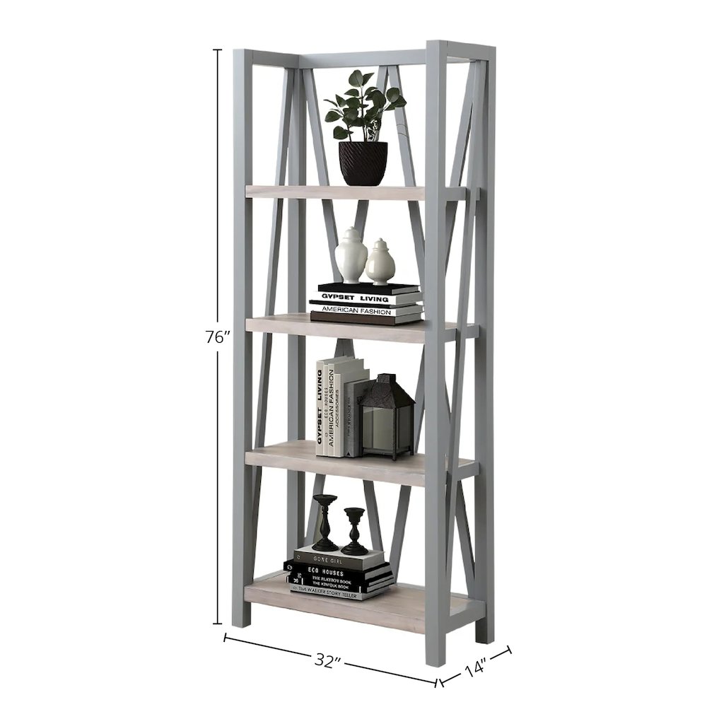 Modern - Dove Etagere Bookcase