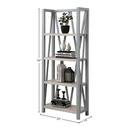 Modern - Dove Etagere Bookcase