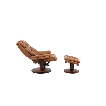 Monarch - Butterscotch Manual Reclining Swivel Chair and Ottoman