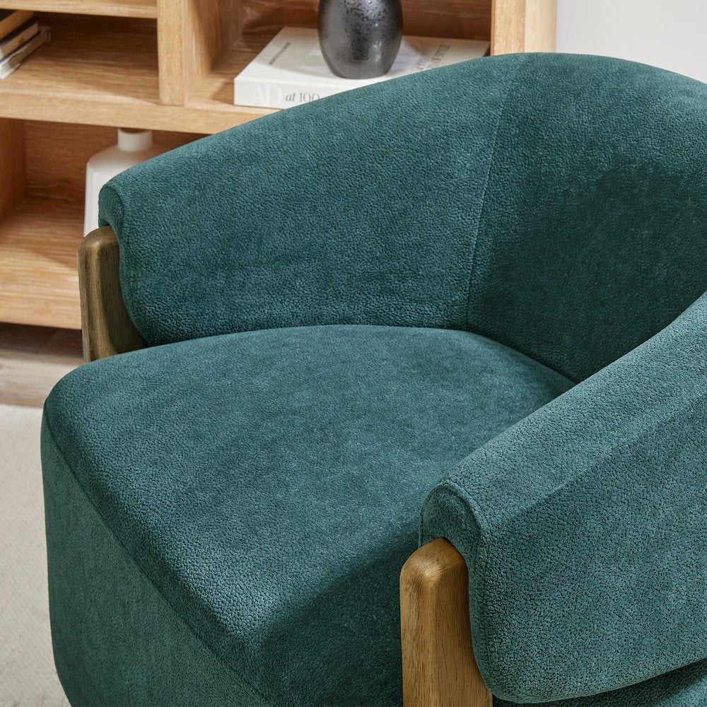 Finley - Island Teal Swivel Accent Chair Two Pack