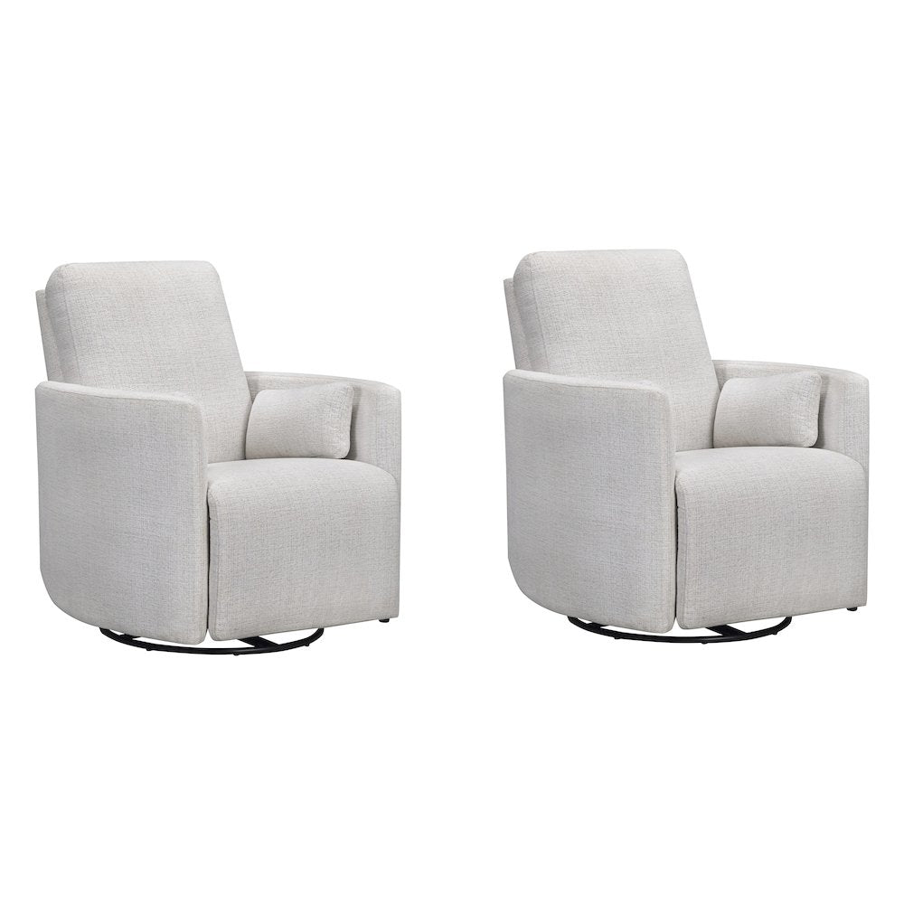 Turner Acadia White Manual Swivel Glider Recliner Two Pack