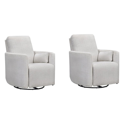 Turner Acadia White Manual Swivel Glider Recliner Two Pack