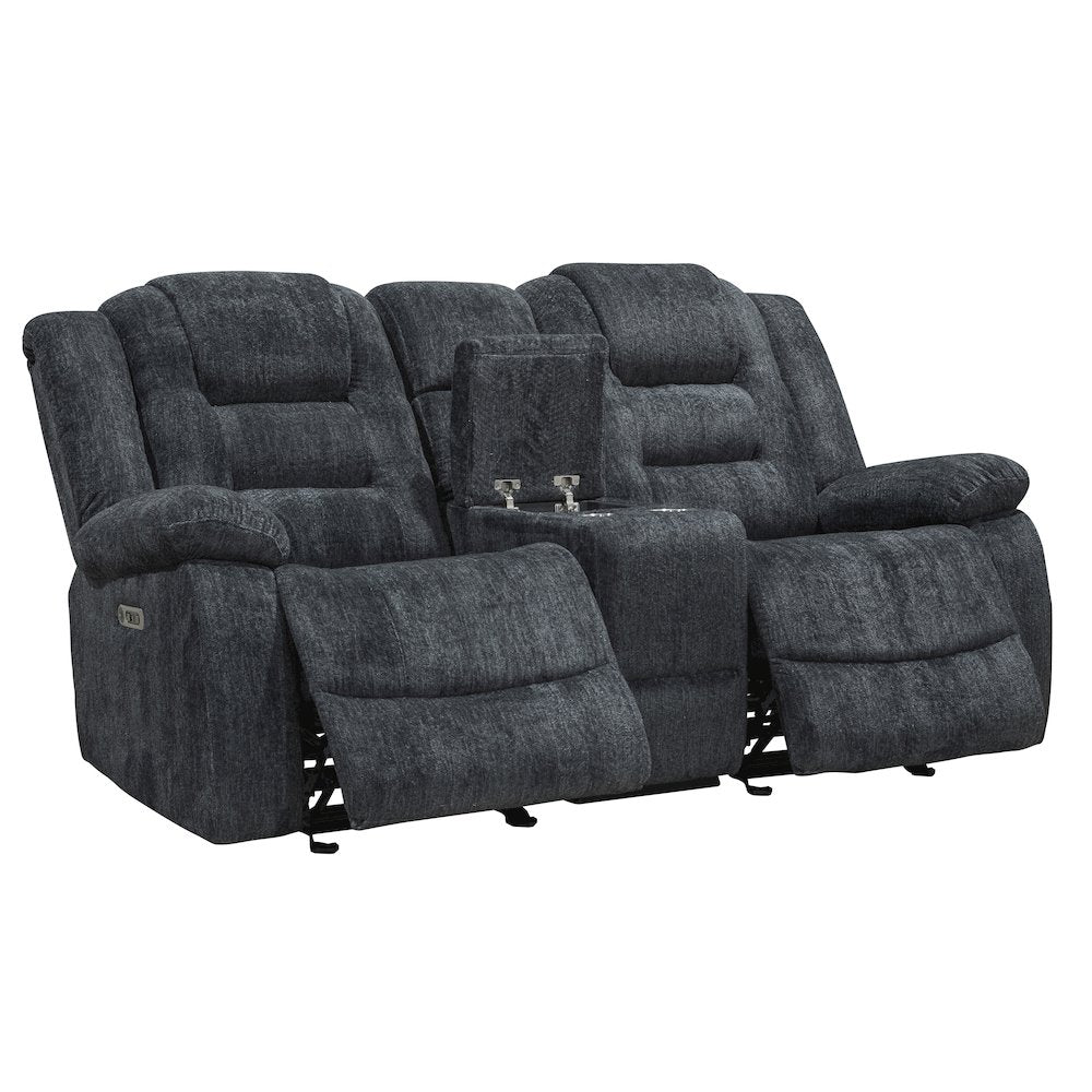 Bolton - Misty Storm Manual Glider Reclining Sofa Loveseat and Recliner