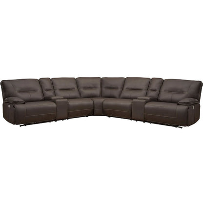 7 Piece Modular Power Reclining Sectional with Power Adjustable Headrests