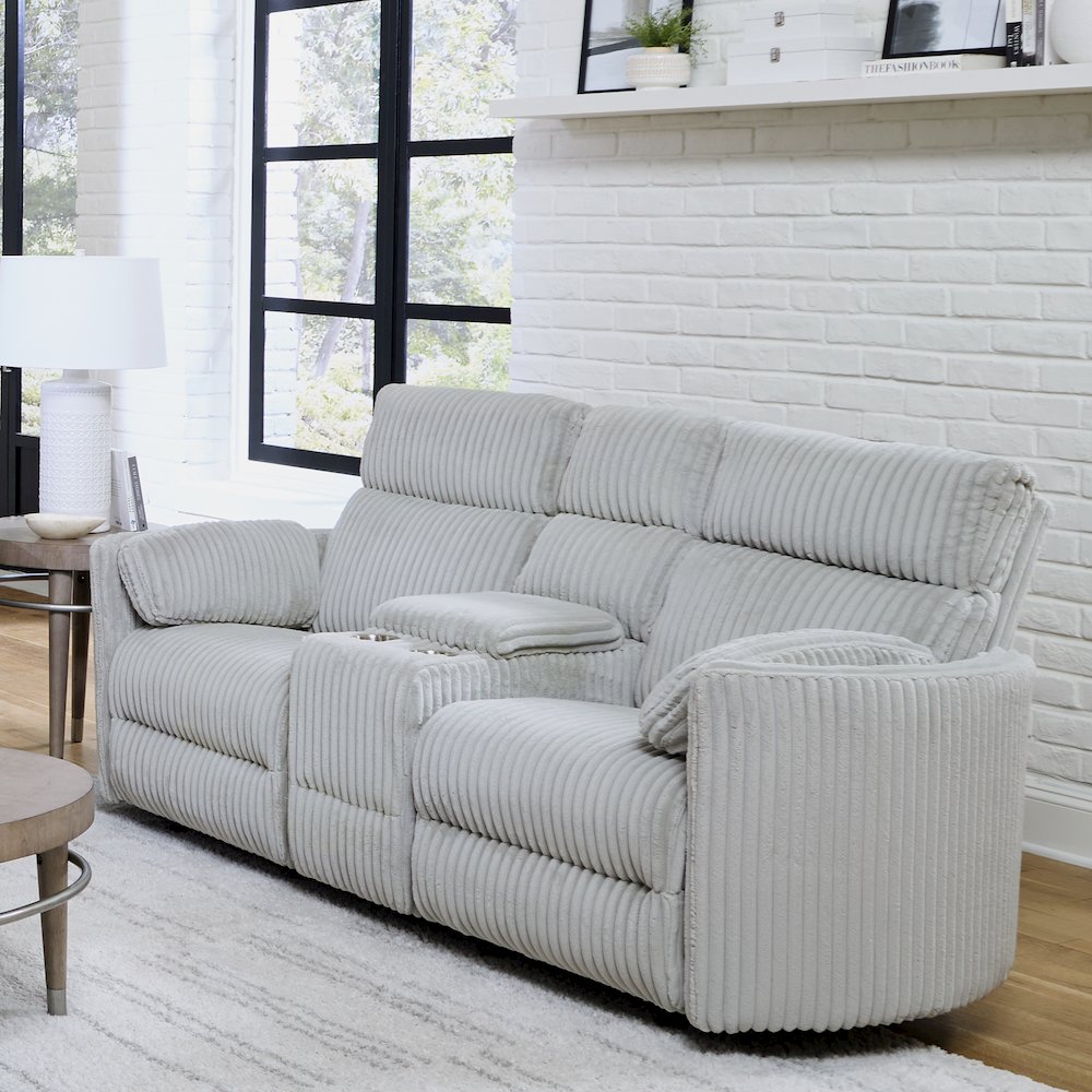 Radius - Mega Grey Power Glider Reclining Console Loveseat