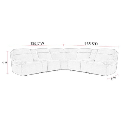 Alpine - Airy Midnight 7 Piece Zero Gravity Power Reclining Sectional