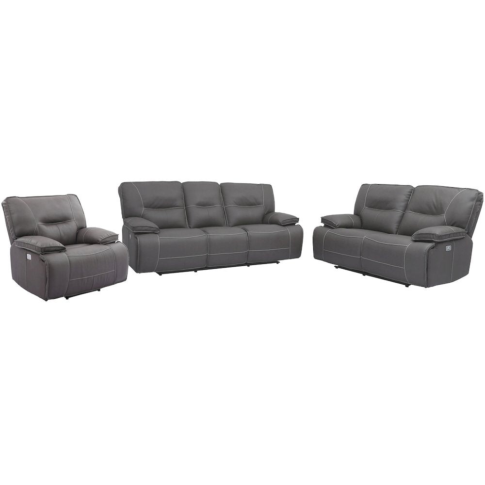 Spartacus - Haze Power Reclining Sofa Loveseat and Recliner