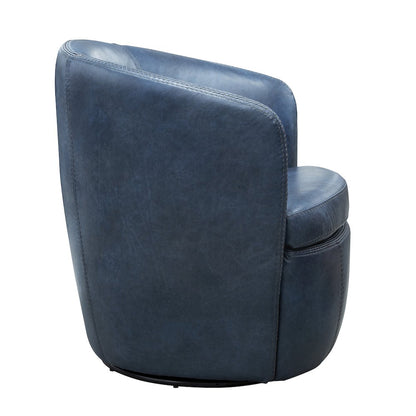 Barolo - Vintage Navy 100% Italian Leather Swivel Club Chair Two Pack