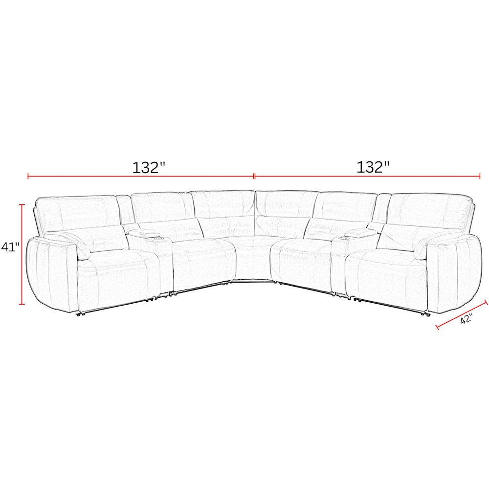 Modesto - Buttercream 7 Piece Modular Power Reclining Sectional