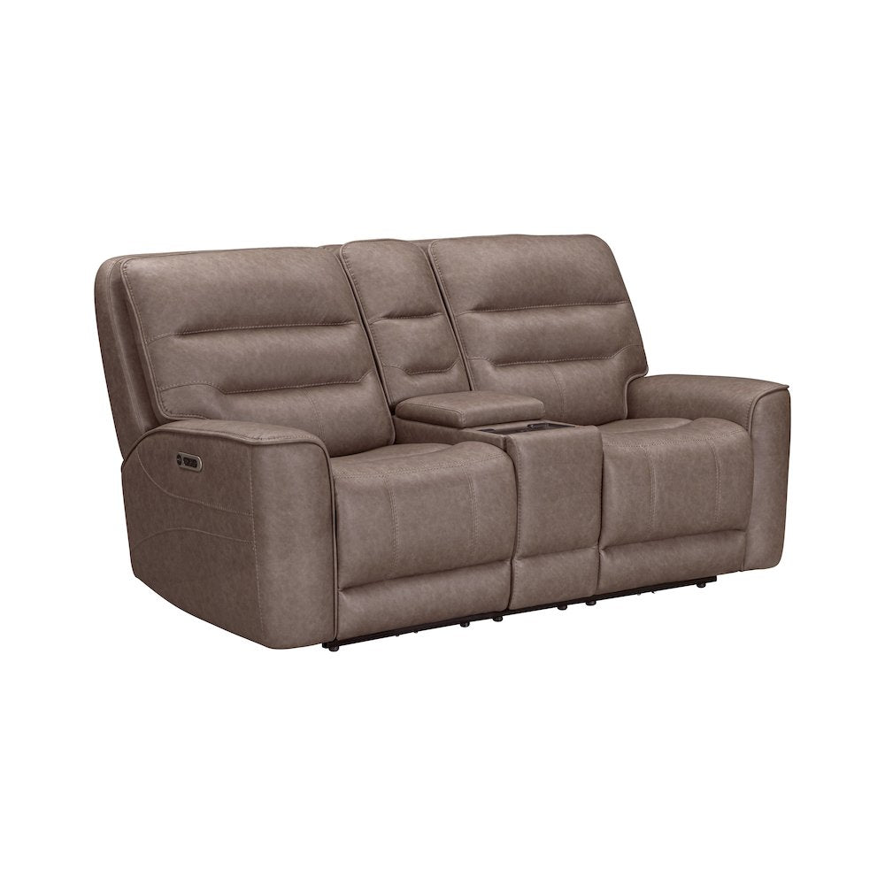 Lawson Sydney Brunette Power Zero Gravity Tilt Console Loveseat P2