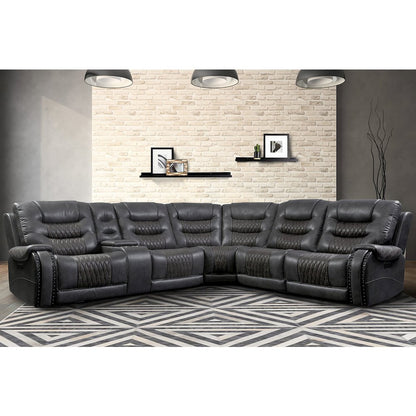 Stallion 6 Piece Modular Power Sectional with Drop Down Table