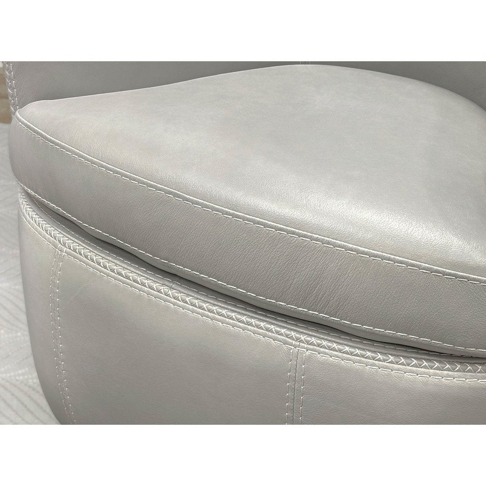 Barolo - Steamboat Ice 100% Italian Leather Swivel Club Chair Two Pack