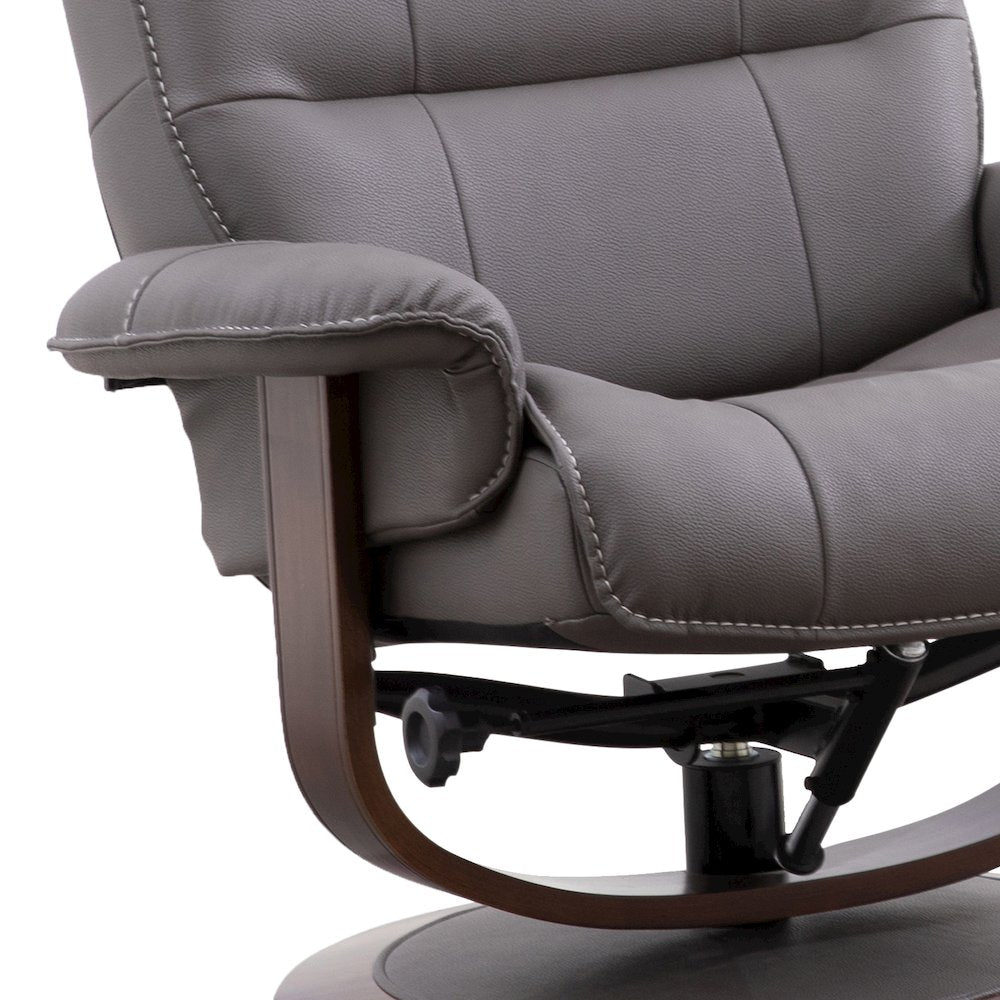Knight - Haze Manual Reclining Swivel Chair and Ottoman