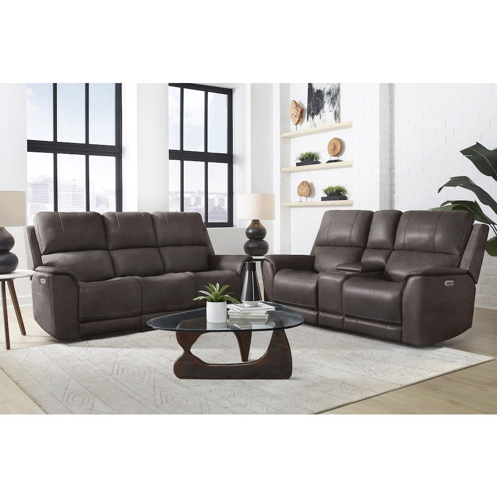 Easton Steamboat Brown Zero Gravity Power Reclining Sofa and Loveseat