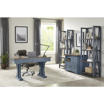 Modern - Denim Etagere Bookcase
