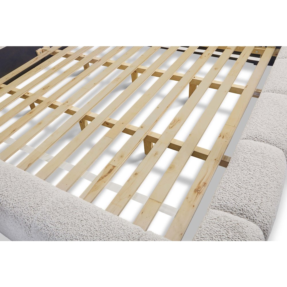 - Fluffy River Rock Queen Upholstered Bed