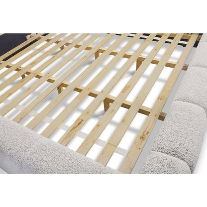 - Fluffy River Rock Queen Upholstered Bed