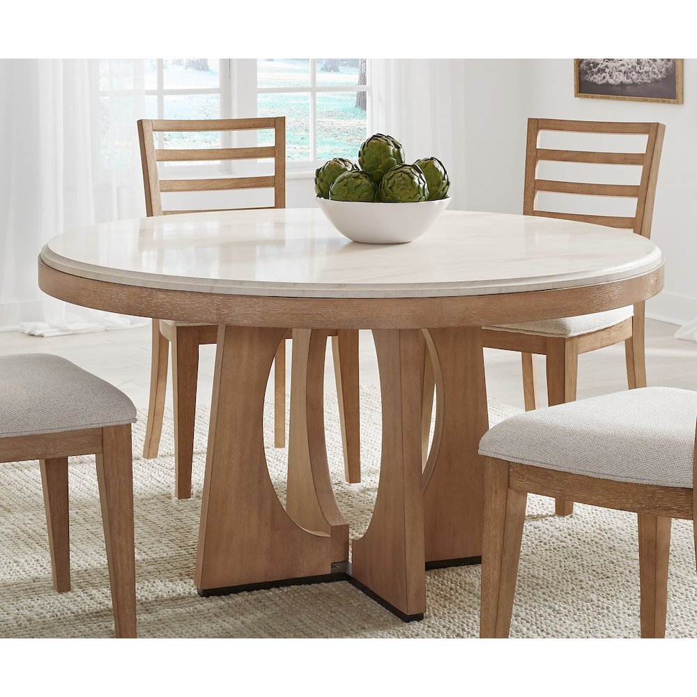 Dining 54 In. Round Table with 4 Ladderback Chairs