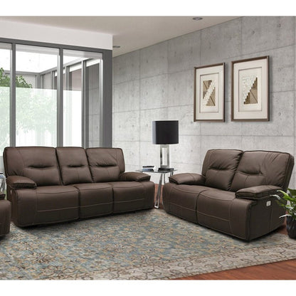 Spartacus - Chocolate Power Reclining Sofa and Loveseat
