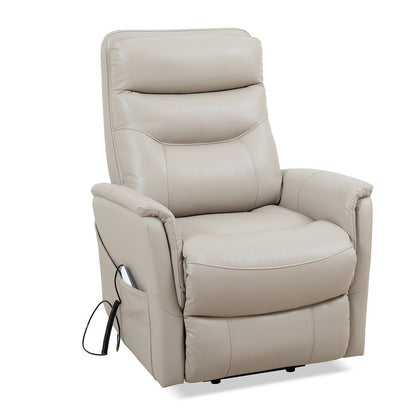 Gemini - Softy Ivory Power Lift Recliner with Articulating Headrest