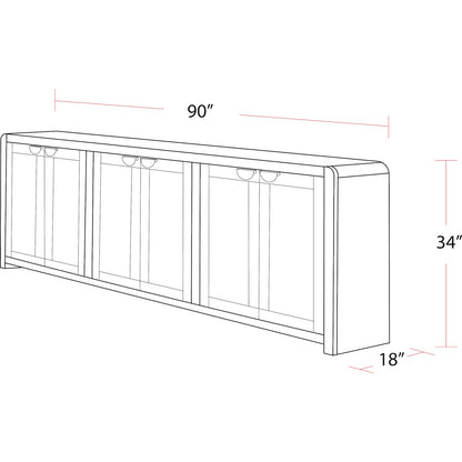 90 In. Console with Reversible Panel Doors