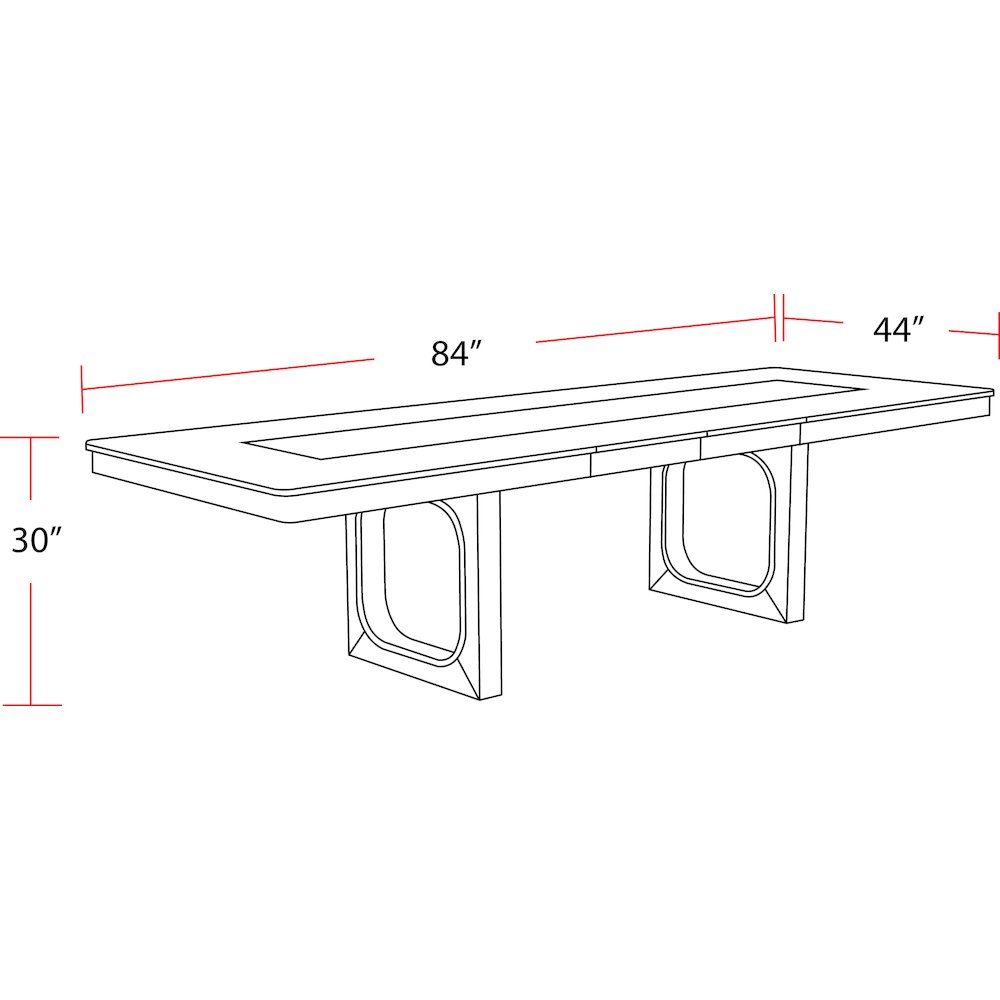 Dining 84 In. Rectangular Extendable Table With 8 Chairs and Server