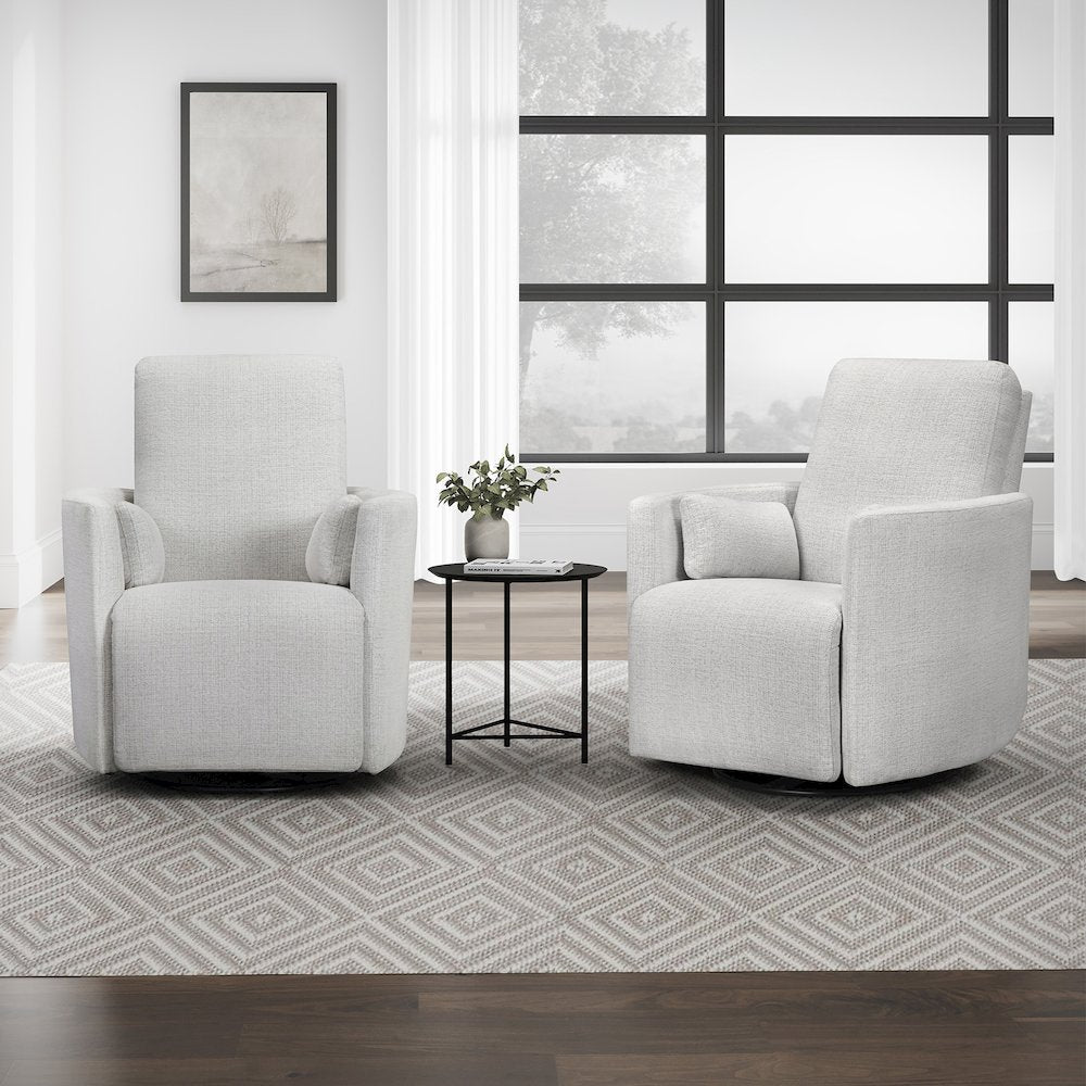 Turner Acadia White Manual Swivel Glider Recliner Two Pack