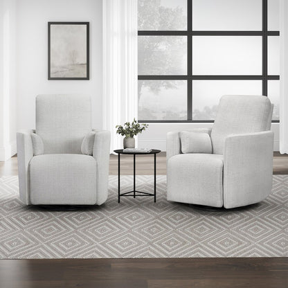 Turner Acadia White Manual Swivel Glider Recliner Two Pack