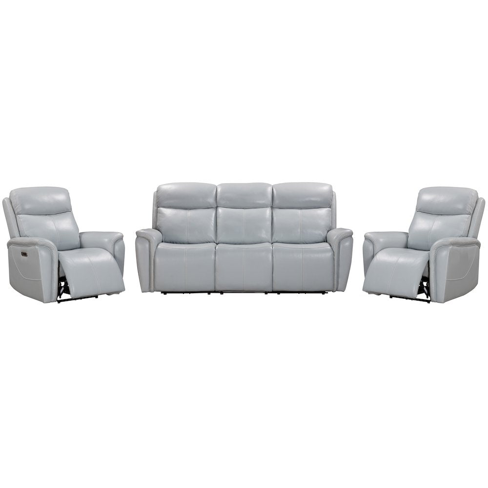 Cascade - Seamist Grey Power Reclining Sofa and Two Recliners