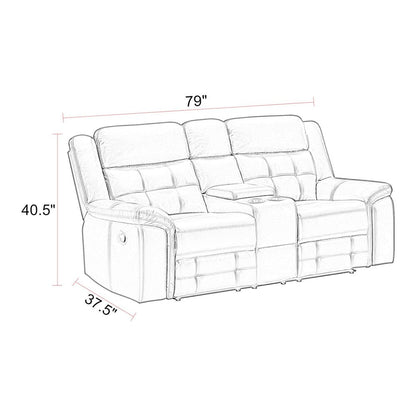 Clayton - Phantom Manual Console Loveseat