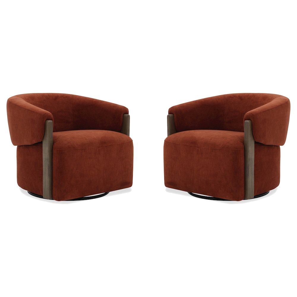 Finley - Island Rust Swivel Accent Chair Two Pack