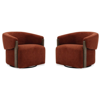 Finley - Island Rust Swivel Accent Chair Two Pack