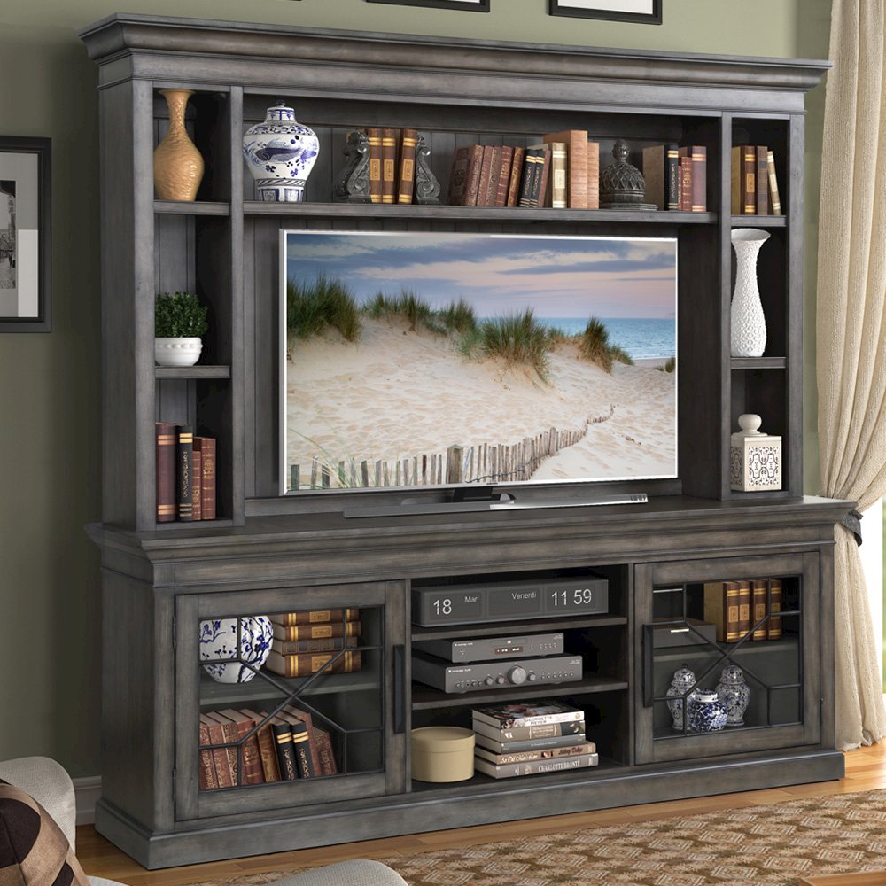 Sundance - Smokey Grey 92 In. Console with Hutch and Back Panel