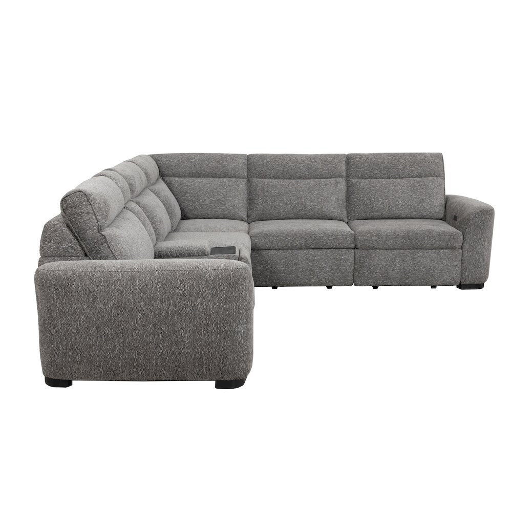 Kline Nightfall 6 Piece Power Sliding Sectional with Extension Footrests